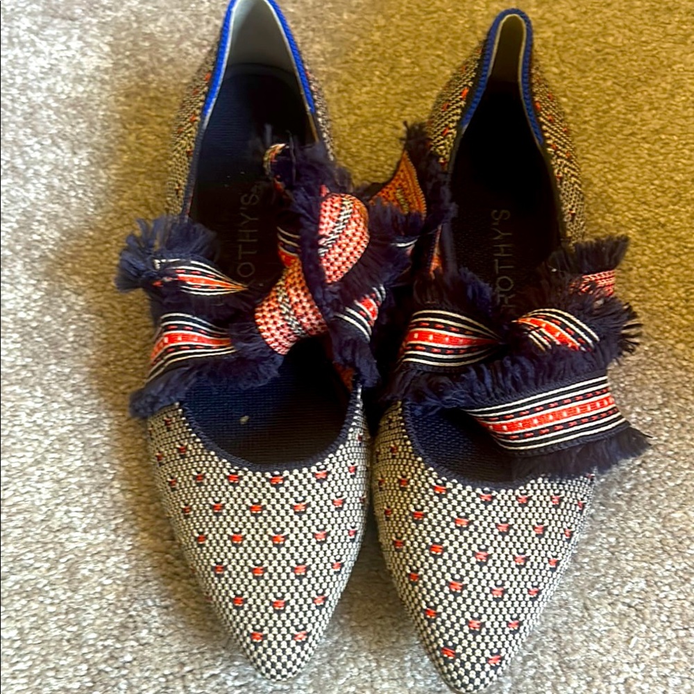 Rothy’s Mary Janes Women's Patterned Flats with Bow